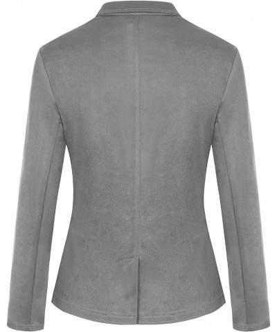 Blazers for Women Casual Long Sleeve Button Front Blazer Work Office Blazers Jacket with Pockets Grey $24.50 Blazers