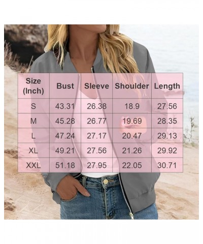 Zip Up Jackets for Women 2023 Trendy Casual Long Sleeve Coats Fall Bomber Jackets Orange $11.39 Jackets