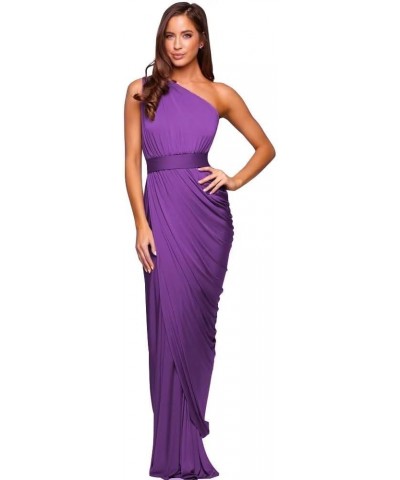 One Shoulder Bridesmaid Dresses Long for Wedding Satin Prom Evening Party Mermaid Formal Gown Grape $35.18 Dresses