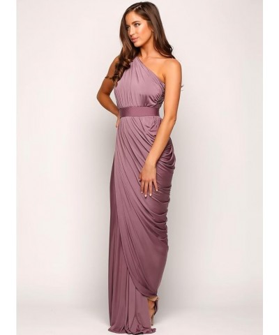 One Shoulder Bridesmaid Dresses Long for Wedding Satin Prom Evening Party Mermaid Formal Gown Grape $35.18 Dresses