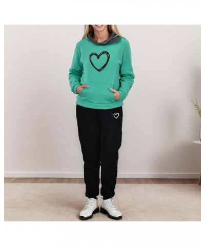 2 Piece Women Solid Color Hooded Sweatshirts and Pants Tracksuit Sport Suit Women Hoodie Tracksuit Joggers Pants Z6-black $17...