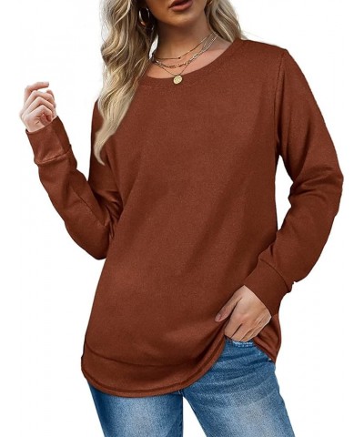 Oversized Sweatshirts for Women Long Sweaters Crewneck Winter Caramel $10.15 Hoodies & Sweatshirts