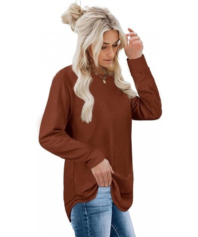 Oversized Sweatshirts for Women Long Sweaters Crewneck Winter Caramel $10.15 Hoodies & Sweatshirts