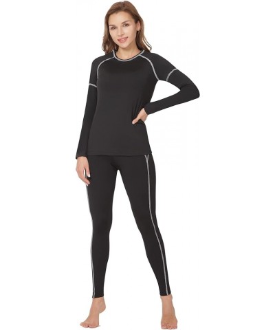 Thermal Underwear for Women Long Johns Top & Bottom Fleece Lined Base Layer Leggings Set… Black and White $13.79 Underwear