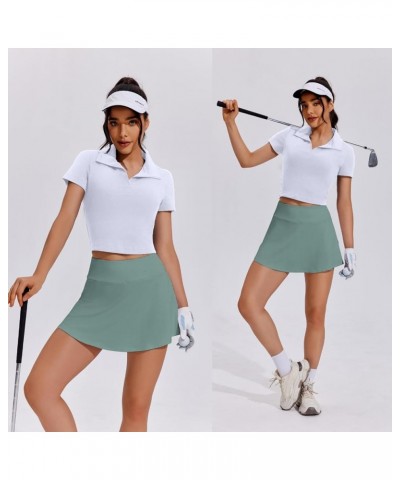 Tennis Skirts for Women Pleated Athletic Skort Lightweight Golf Skirts with Shorts Pocket Workout Pickleball Sage Grey $14.24...