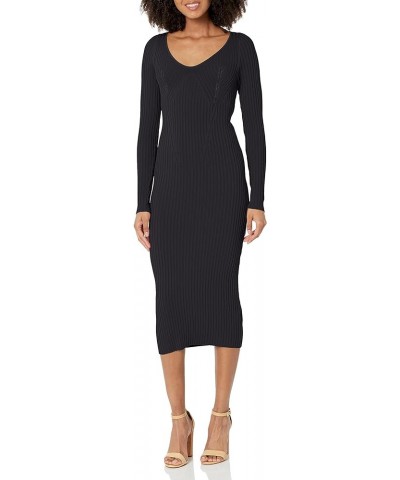 Women's Essential Long Sleeve Adele Sweater Dress Jet Black $22.52 Dresses