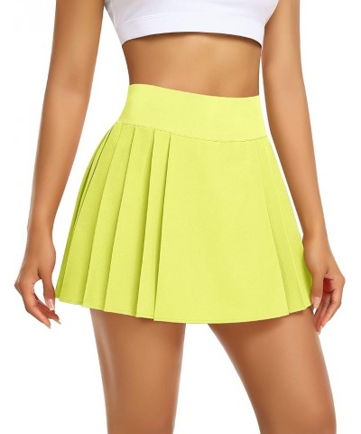 Pleated Tennis Skirts for Women with Pockets High Waisted Golf Athletic Skorts Skirts Workout Casual Activewear Yellow $18.64...