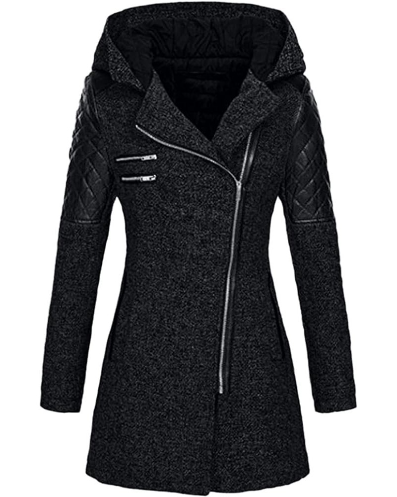 Winter Coats for Women Windbreaker Slim Jacket Overcoat Thick Warm Hooded Outwear Coat Zipper Up Jacket Black $26.39 Jackets