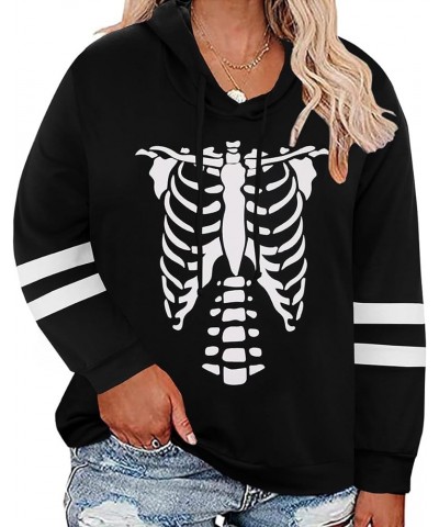 Women's Plus Size Hoodies Tie Dye Hoodie Long Sleeve Sweatshirts Drawstring Pullover Casual Sweater top L-5XL A1_4_halloween ...