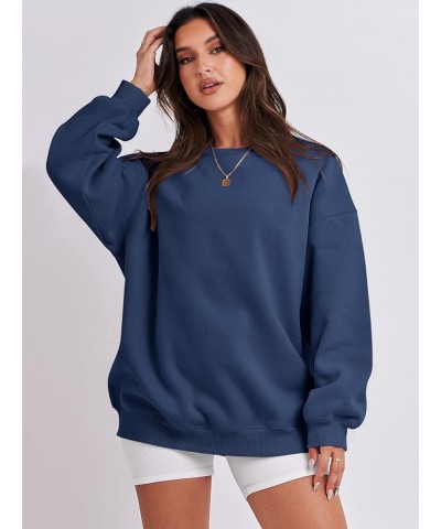 Oversized Sweatshirt for Women Fleece Long Sleeve Crewneck Casual Pullover Top Fall 2023 Trendy Clothes Navy Blue $20.79 Hood...