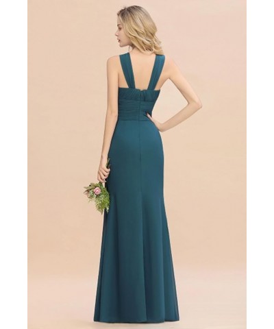 Women's Elegant Bridesmaid Dresses Round Neck Sleeveless with Ruffles Dress Prom Party Evening Sky Blue $27.53 Dresses