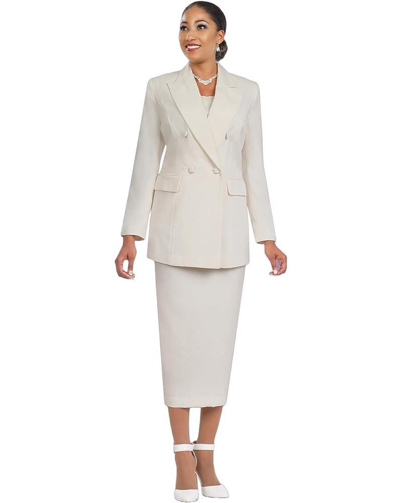 Women Two-Piece Skirt Suit Set | Work Skirt with Double Breasted Button Jacket and Gloves | Usher Suit by Ben Marc | BM2298 I...