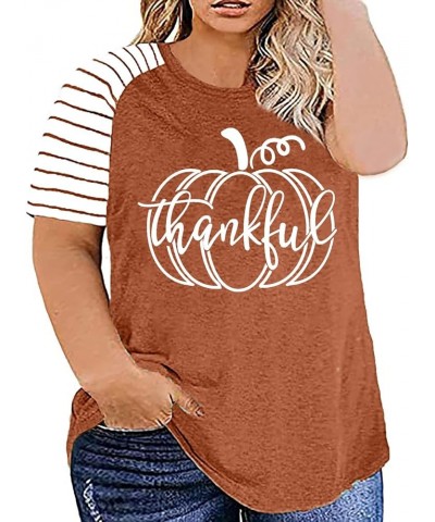 Plus Size Halloween Pumpkin T-Shirt Women Vintage Floral Pumpkin Graphic Tees Casual Short Sleeve Fall Tops Shirts Orange 5 $...