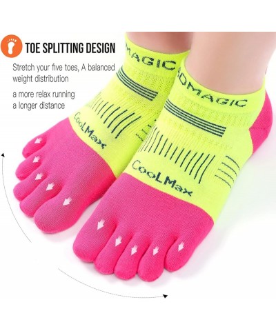 Toe Socks for Men and Women Athletic Running Coolmax Five Finger Ankle/Quarter Socks Breathable Lightweight, 3 Pairs E5001 Tu...