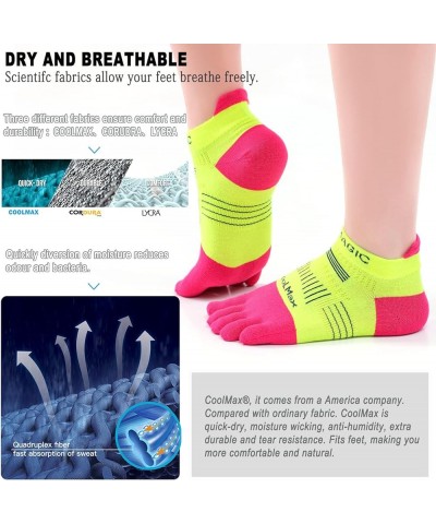 Toe Socks for Men and Women Athletic Running Coolmax Five Finger Ankle/Quarter Socks Breathable Lightweight, 3 Pairs E5001 Tu...