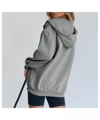 Sweatshirts for Women,Womens Zip Up Y2K Hoodies Long Sleeve Fall Oversized Casual Drawstring Jacket with Pocket C1-grey $9.49...