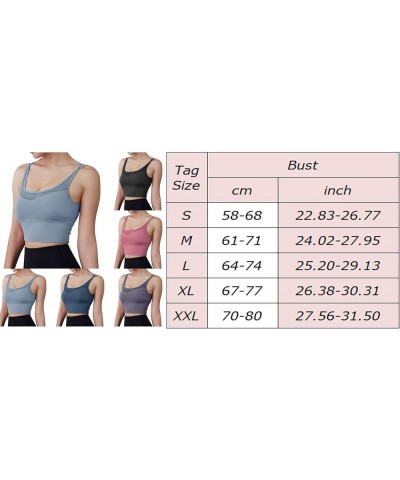 Women Sports Bras Back Padded Workout Tank Tops Medium Support Crop Sports Bras Comfy Light Blue $10.25 Lingerie