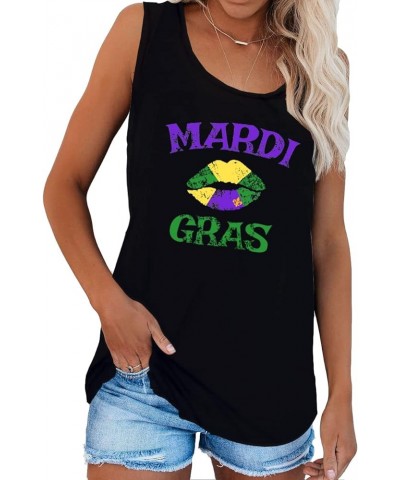 Womens 4th of July Shirt Sleeveless USA Flag Patriotic Summer Tank Tops Mardi Gras Lips $8.24 Tanks