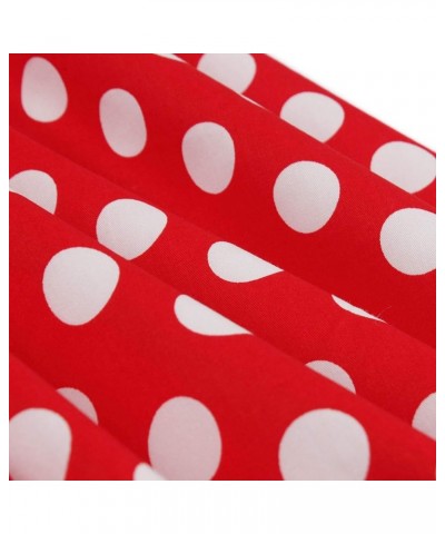 Women's Vintage Spaghetti Strap Polka Dot Printed Cocktail Party Dress Red-ruched $13.94 Dresses