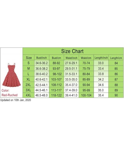 Women's Vintage Spaghetti Strap Polka Dot Printed Cocktail Party Dress Red-ruched $13.94 Dresses