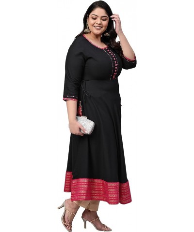 Women's Rayon Printed Anarkali Kurta for Mother's Day Black. $18.35 Tops