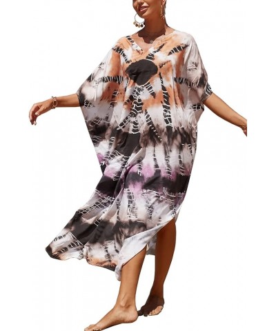 Women's Summer Long Beach Dress Kimono Maxi Kaftan Cover ups A Coffee $16.79 Swimsuits