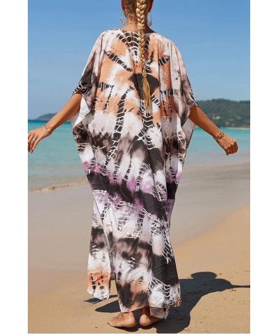 Women's Summer Long Beach Dress Kimono Maxi Kaftan Cover ups A Coffee $16.79 Swimsuits