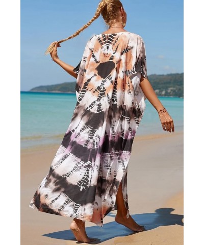 Women's Summer Long Beach Dress Kimono Maxi Kaftan Cover ups A Coffee $16.79 Swimsuits