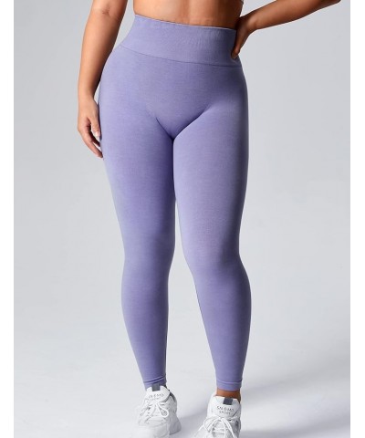 Women Seamless Workout Leggings High Waisted Butt Lifting Gym Yoga Pants 0 Violet $14.26 Activewear