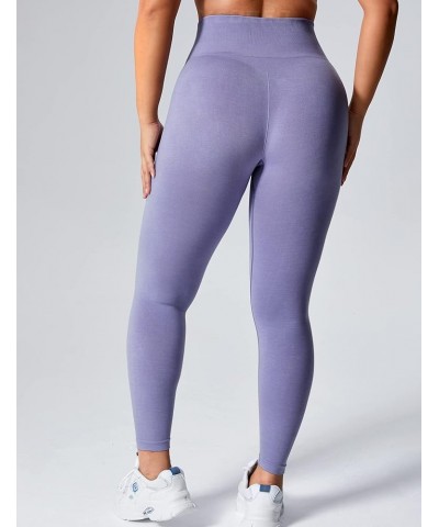 Women Seamless Workout Leggings High Waisted Butt Lifting Gym Yoga Pants 0 Violet $14.26 Activewear