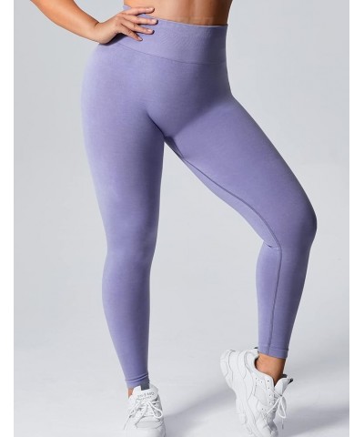 Women Seamless Workout Leggings High Waisted Butt Lifting Gym Yoga Pants 0 Violet $14.26 Activewear