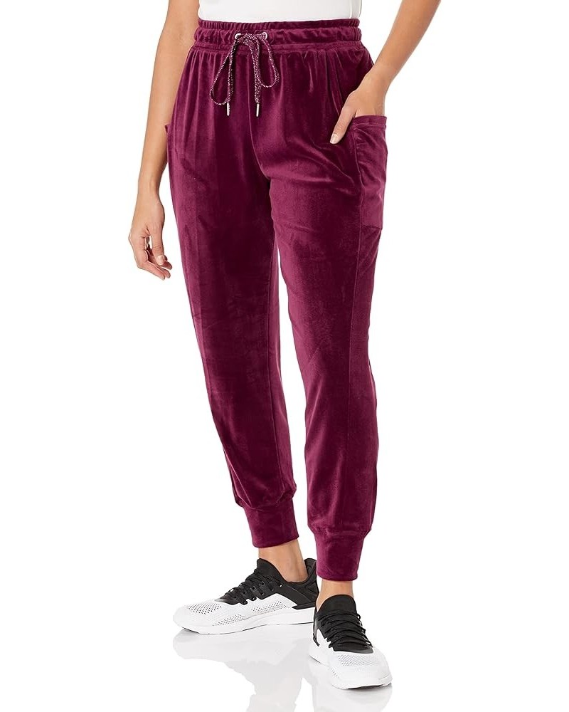 Women's Velour Rib Knit Jogger with Drawstring Waist Tawny Port 33 $18.54 Activewear