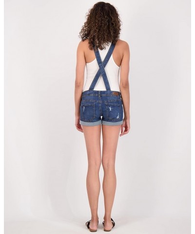 Women's Shortalls - Basic Stretch Denim Jean Shorts Overalls Driftwood (Dark) $16.10 Overalls