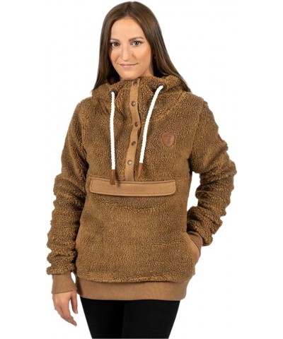 Women's Mara Sherpa Teddy Snap Neck Hoodie Teddy $65.76 Hoodies & Sweatshirts