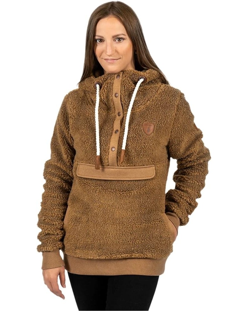 Women's Mara Sherpa Teddy Snap Neck Hoodie Teddy $65.76 Hoodies & Sweatshirts