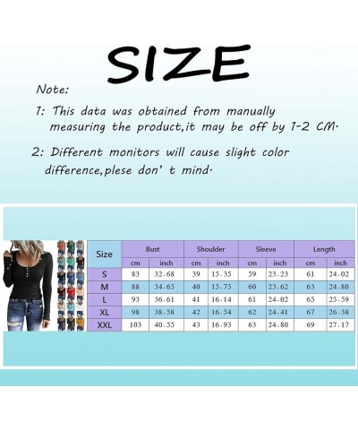 Women's Long Sleeve Henley Tshirts Button Down Slim Fit Casual Basic Tops Blouse Scoop Neck Ribbed Knit Shirts A3-army green ...