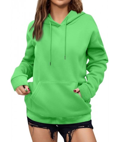 Sweatshirts For Women Solid Color Pullover Hooded Sweatshirt Tops Fleece Long Sleeve Fashion Sweatshirt Green $13.79 Jackets