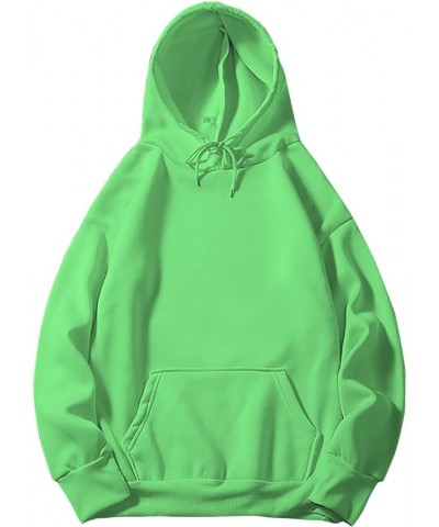 Sweatshirts For Women Solid Color Pullover Hooded Sweatshirt Tops Fleece Long Sleeve Fashion Sweatshirt Green $13.79 Jackets