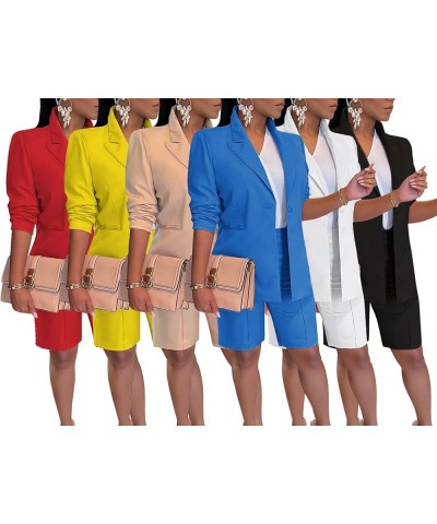 Womens 2 Piece Blazer Outfits Lapels Open Front Suit Jacket and Bermuda Shorts Set 02 Brown $25.91 Others