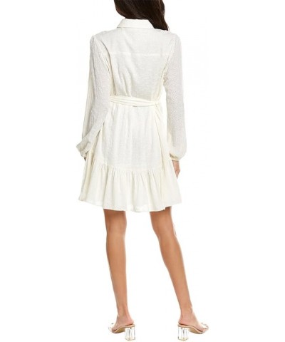 Women's Collar Neck Eyelet Shirt Dress Cloud $18.89 Dresses