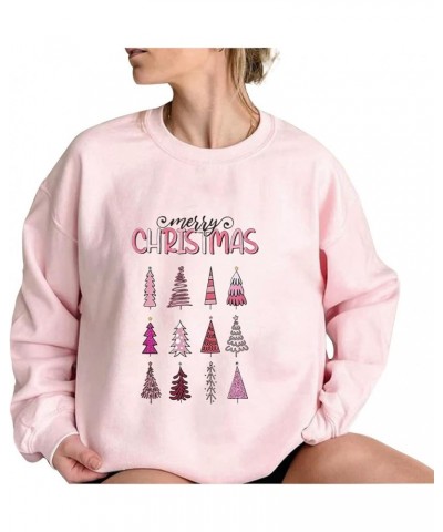 Pink Christmas Sweatshirts for Women Funny Cute Gnomes Santa Oversized Long Sleeve Shirts Vacation Pullovers Xmas Gift 07 Pin...