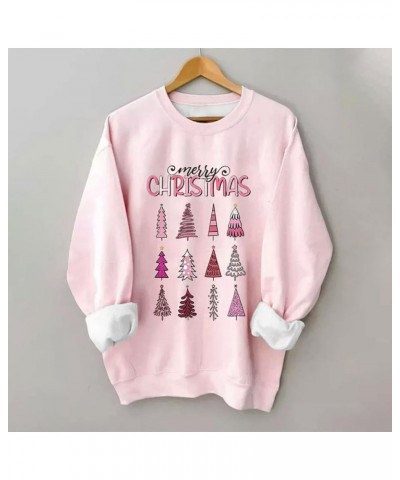 Pink Christmas Sweatshirts for Women Funny Cute Gnomes Santa Oversized Long Sleeve Shirts Vacation Pullovers Xmas Gift 07 Pin...