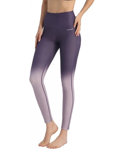 UPF 50+ High Waist Women's Swim Pants Swim Leggings Swimming Tights Rash Guard Pants Sun Protective Purple Gradient $16.00 Sw...