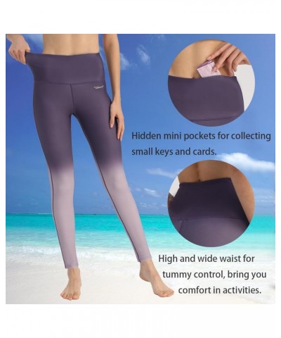 UPF 50+ High Waist Women's Swim Pants Swim Leggings Swimming Tights Rash Guard Pants Sun Protective Purple Gradient $16.00 Sw...