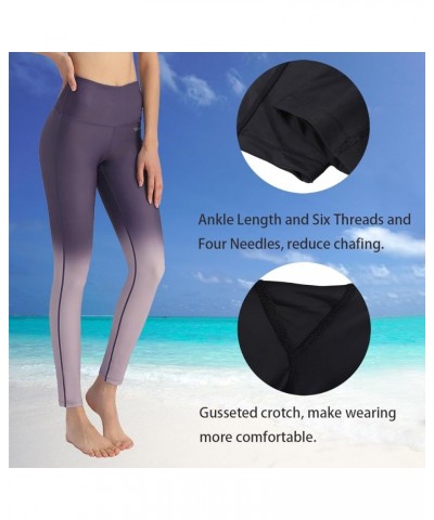 UPF 50+ High Waist Women's Swim Pants Swim Leggings Swimming Tights Rash Guard Pants Sun Protective Purple Gradient $16.00 Sw...