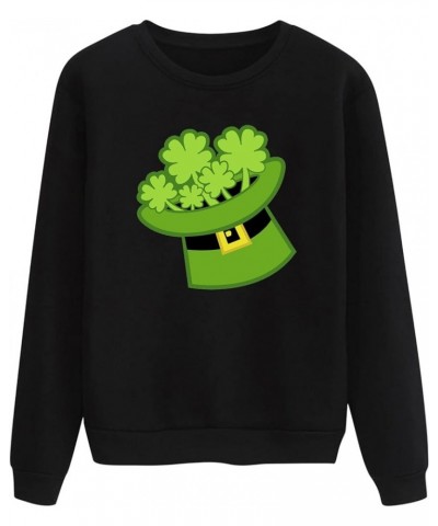 St Patricks Day Shirt Women Long Sleeve Pullover Tops Loose Fit Casual Tuncis Crewneck Sweatshirt Tees Blouses A-02-black $10...