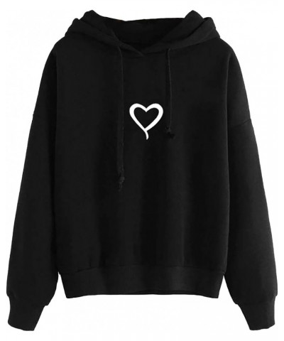 for Women Teen Girls Cute Heart Printed Hoodie Pullover Sweatshirt Hooded Pocket Long Sleeve Tops Shirts $10.73 Hoodies & Swe...