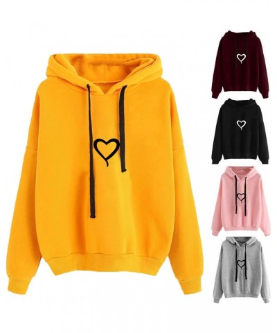 for Women Teen Girls Cute Heart Printed Hoodie Pullover Sweatshirt Hooded Pocket Long Sleeve Tops Shirts $10.73 Hoodies & Swe...