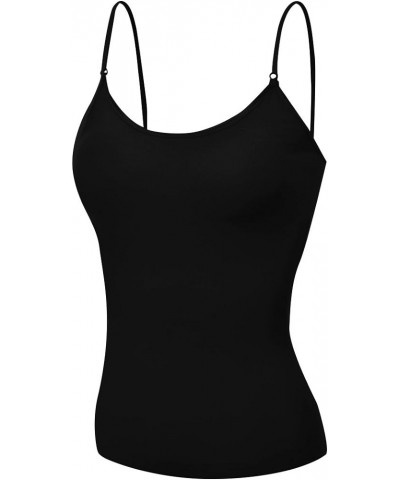 Women's Camisole Built in Bra Wireless Fabric Support Short Cami Black $7.93 Tanks