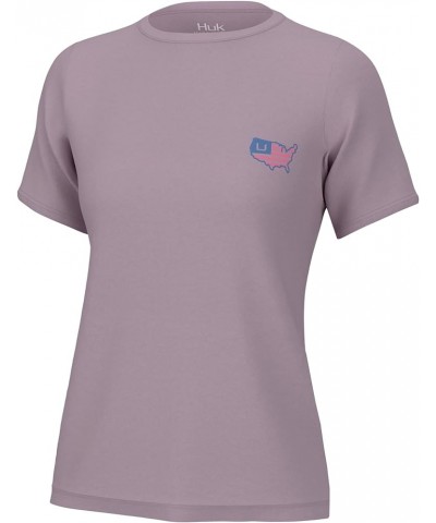 Women's Short Sleeve Performance Tee, Fishing T-Shirt American - Winsome Orchid $14.25 Activewear